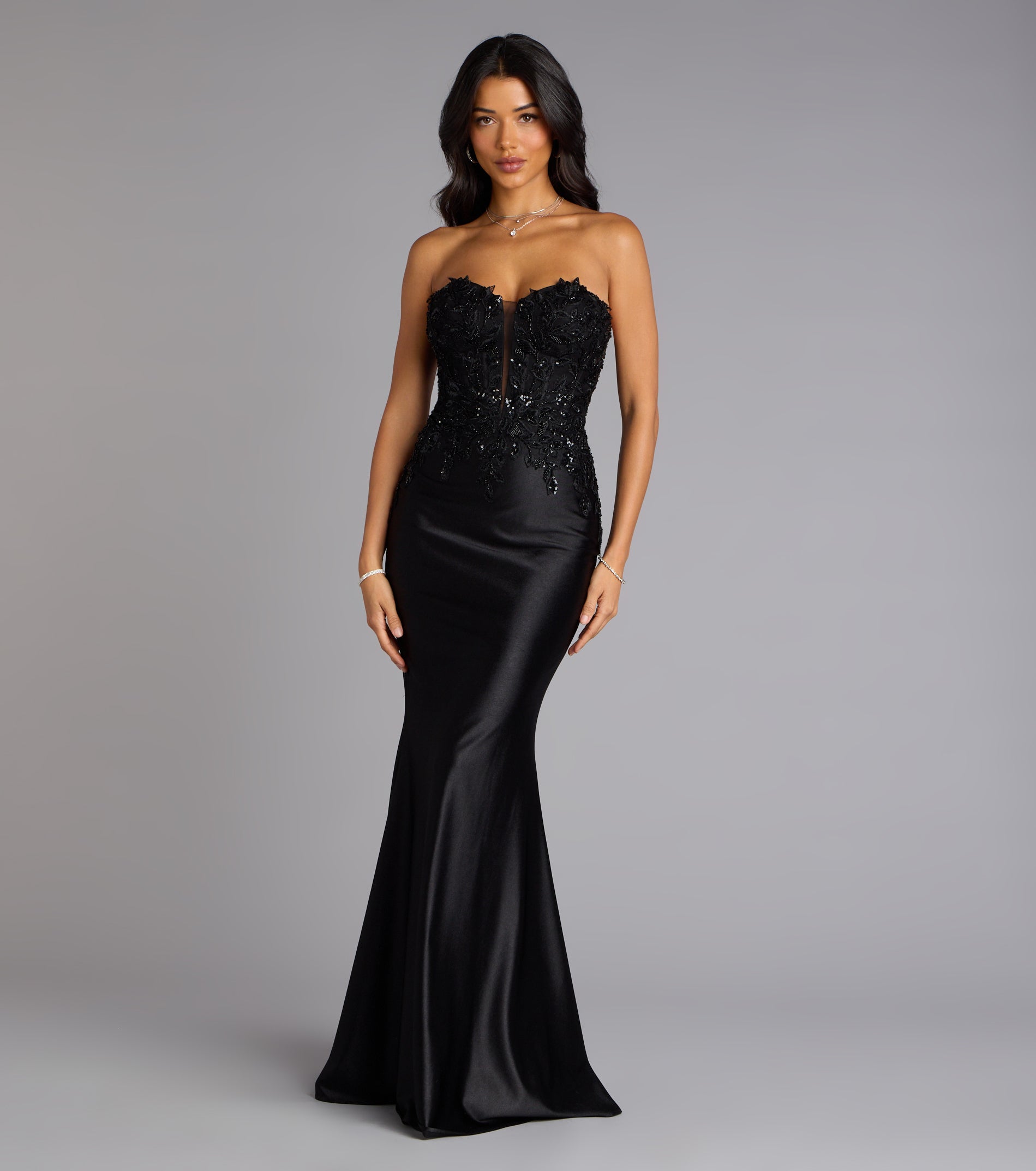 Valeria Satin Lace Corset Mermaid Formal Dress