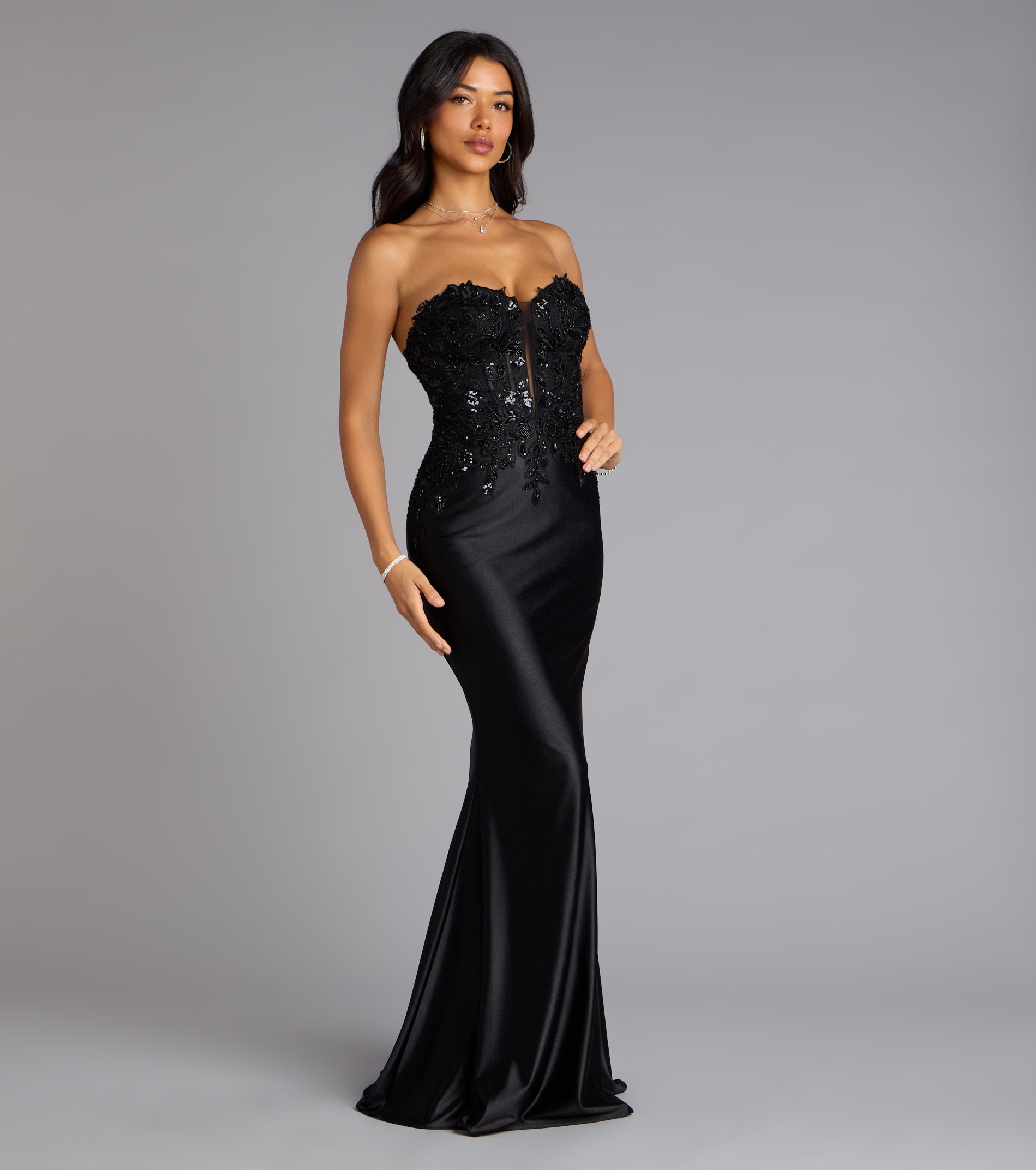 Valeria Satin Lace Corset Mermaid Formal Dress
