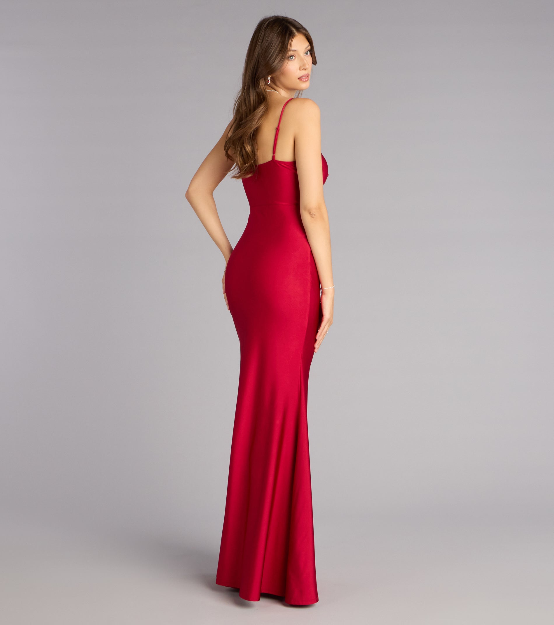 Tricia V-Neck Slit Mermaid Formal Dress