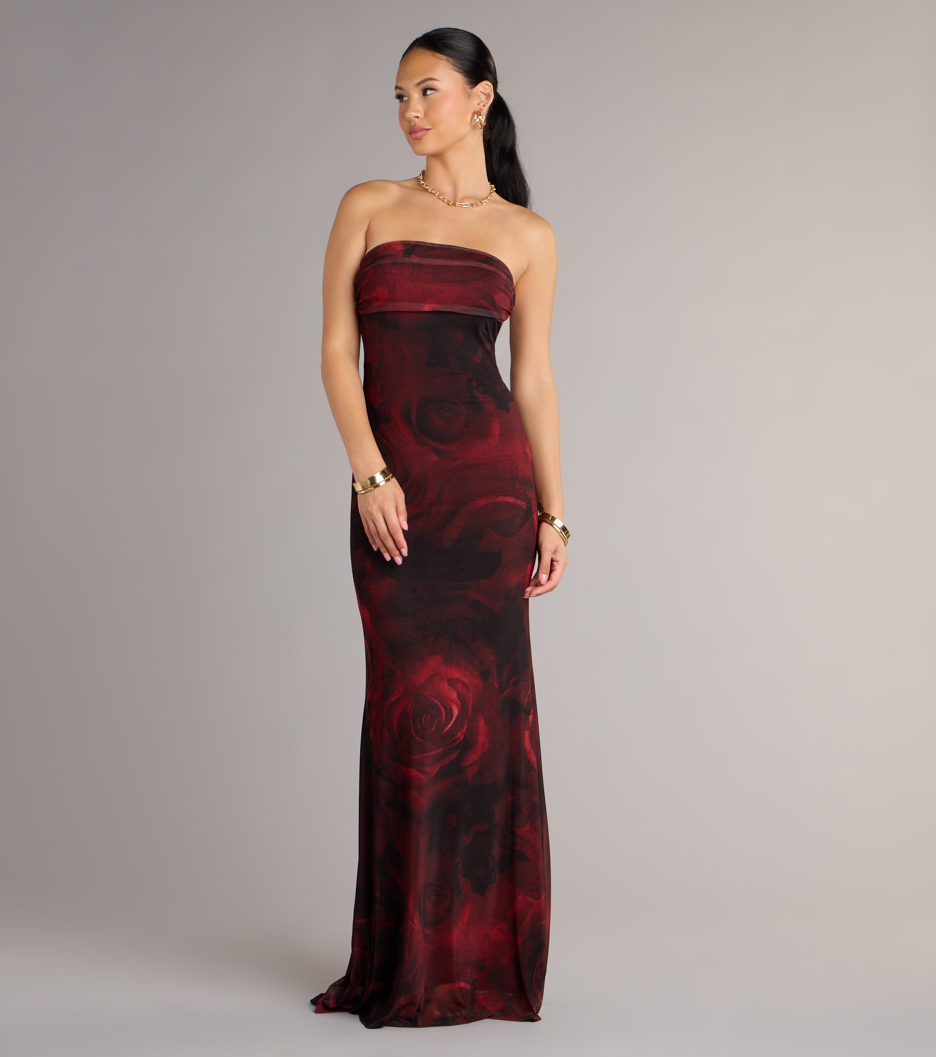 Renata Strapless Abstract Mermaid Formal Dress