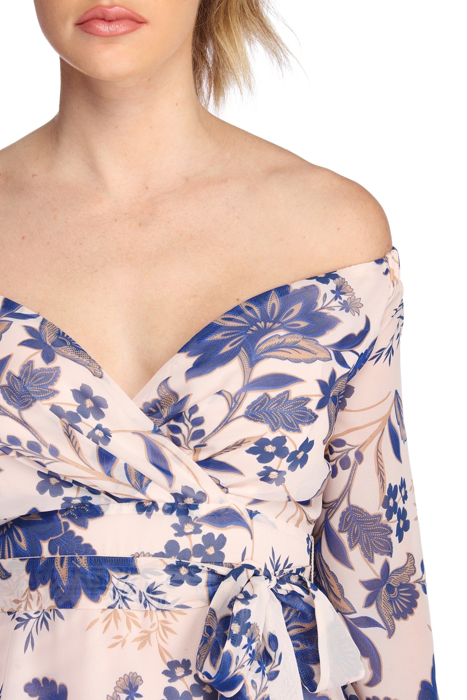 Britt Wrap Formal Floral Dress