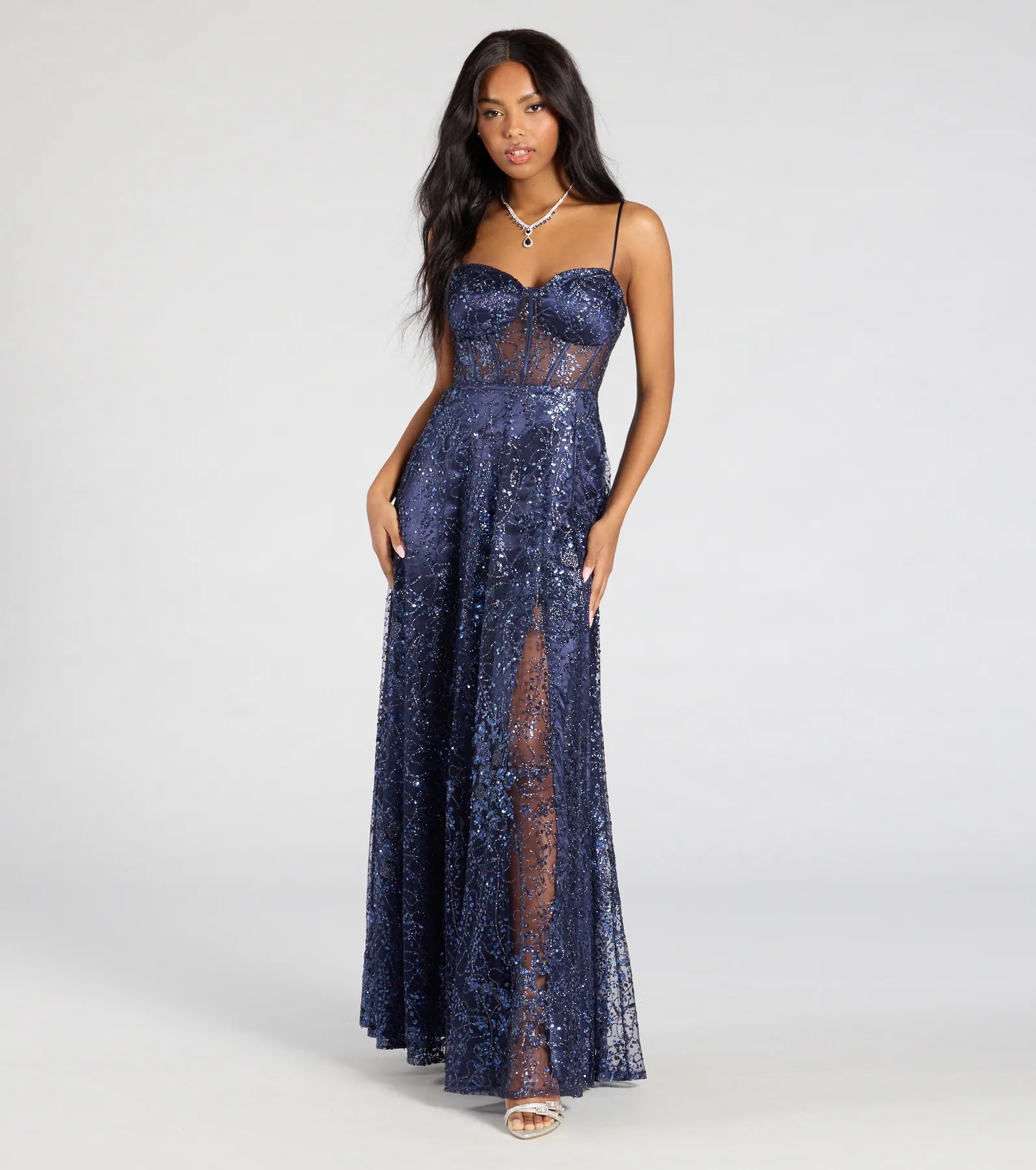 Lauren Sweetheart A-Line Glitter Sequin Dress