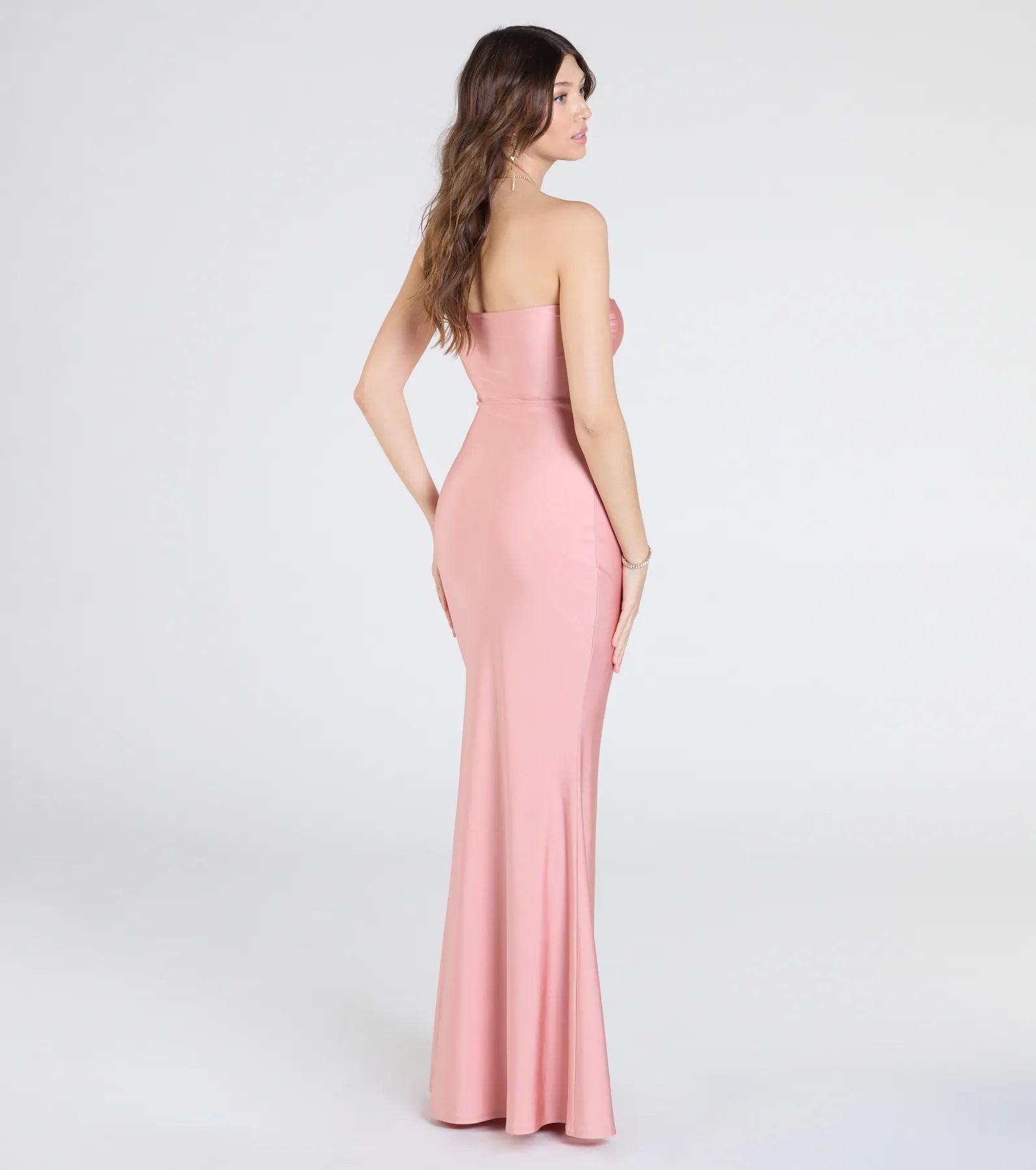 Cheryl Strapless Slit Mermaid Formal Dress