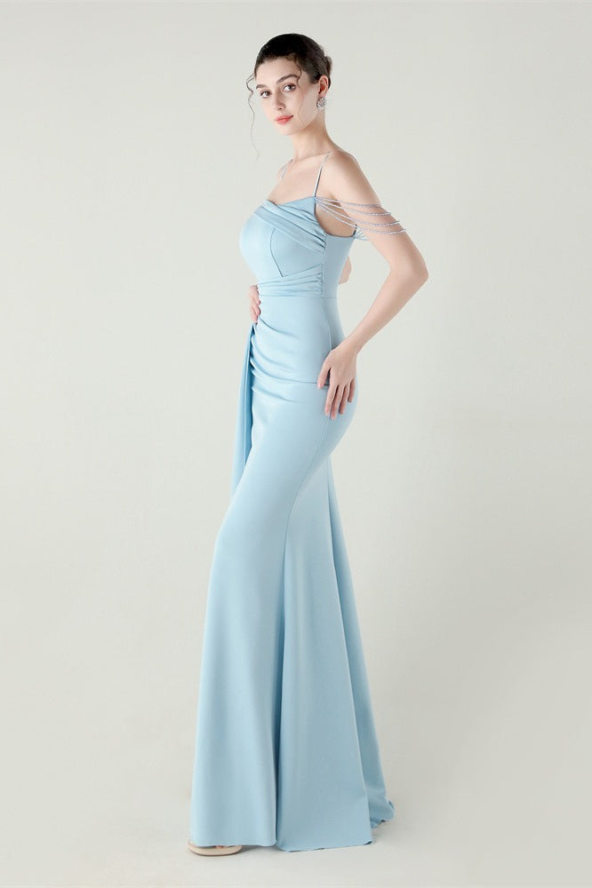 Satin Spaghetti Strap Mermaid Party Dress