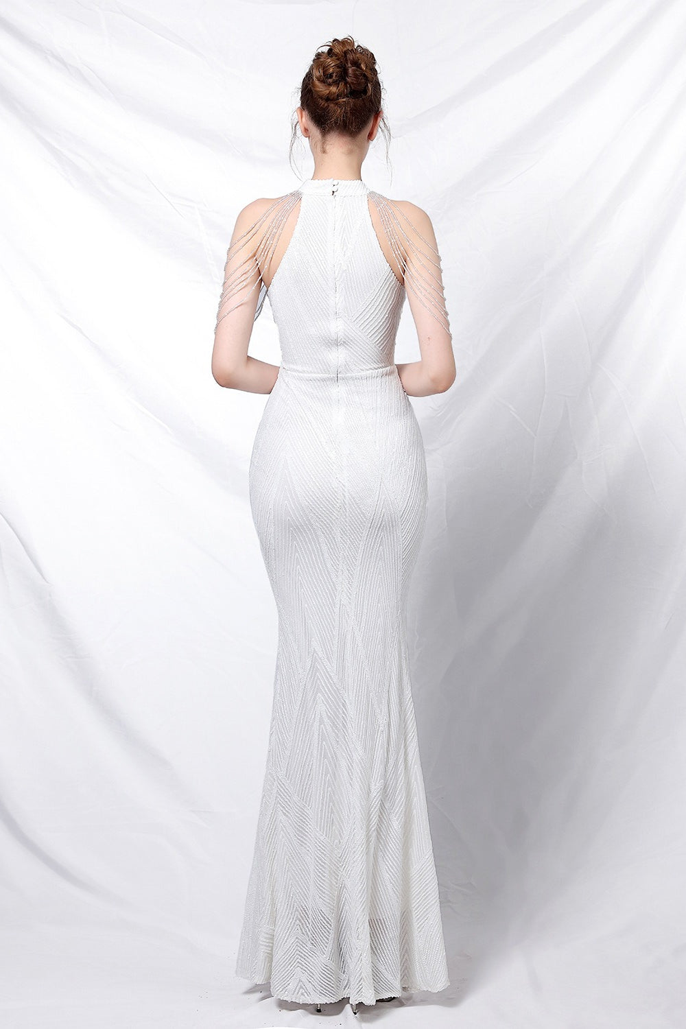 Sequin Halter Mermaid Maxi Party Dress