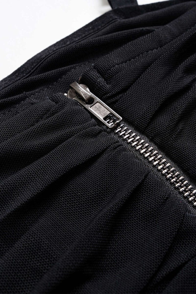 Asymmetrical Ruched Mesh Sleeveless Mini Dress - MISMIMCWDC2506300127-BLACK-XS