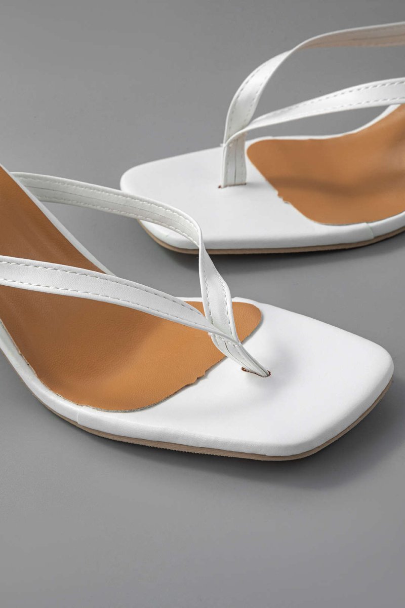 Basic Mid Heel Thong Sandals - MISMIMCSST2403060101-WHITE-37