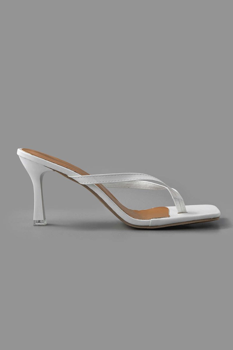 Basic Mid Heel Thong Sandals - MISMIMCSST2403060101-WHITE-37