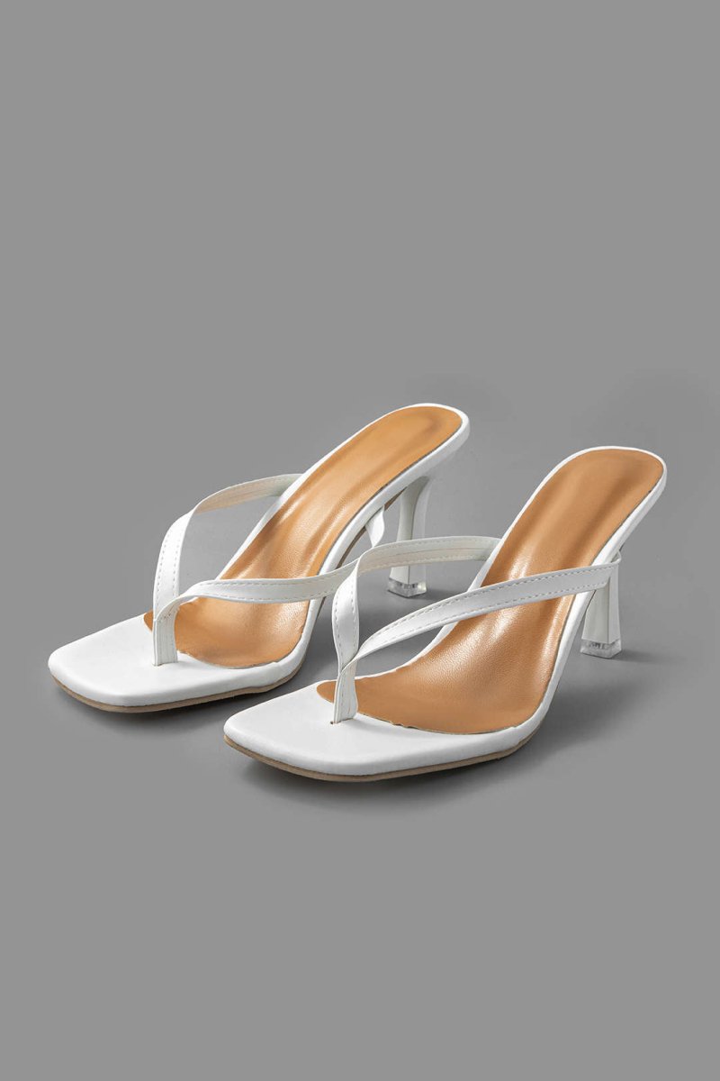 Basic Mid Heel Thong Sandals - MISMIMCSST2403060101-WHITE-37