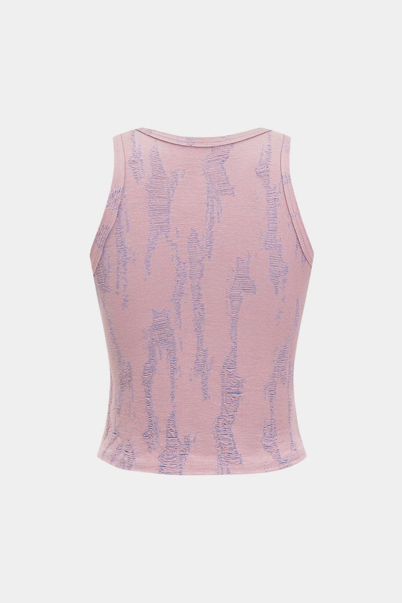 Basic Ripped Tank Top - MISMIMCWTT2504080044-PINK-XS