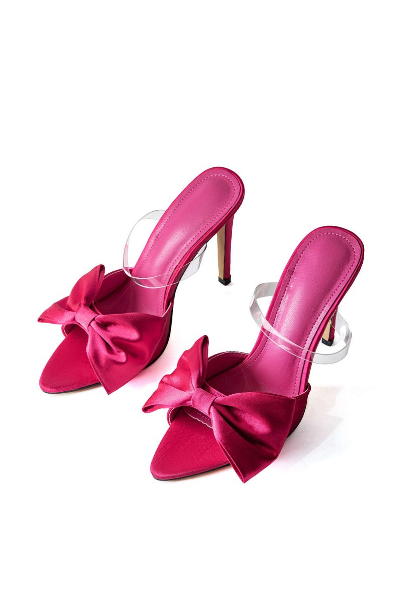 Bowtie Slingback High Heels - MISMIMCSHM2401180189-DEEP PINK-37