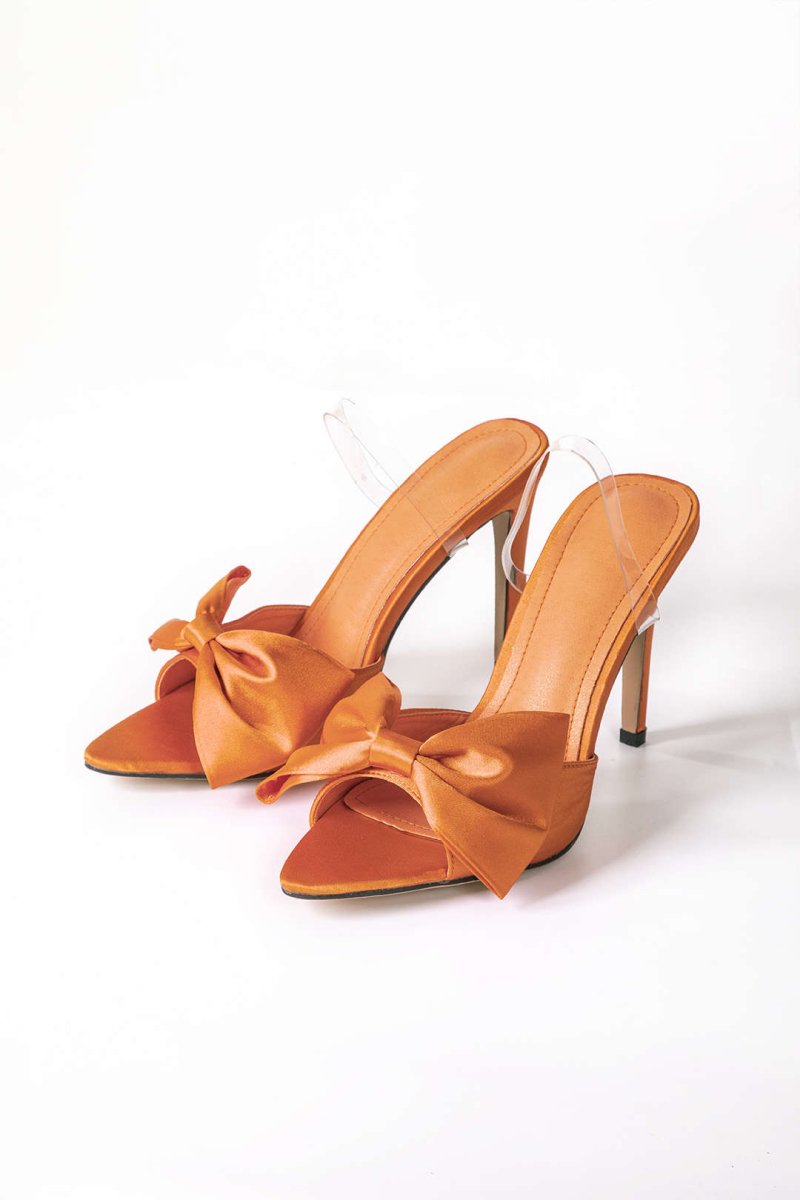 Bowtie Slingback High Heels - MISMIMCSHM2401180189-ORANGE-37