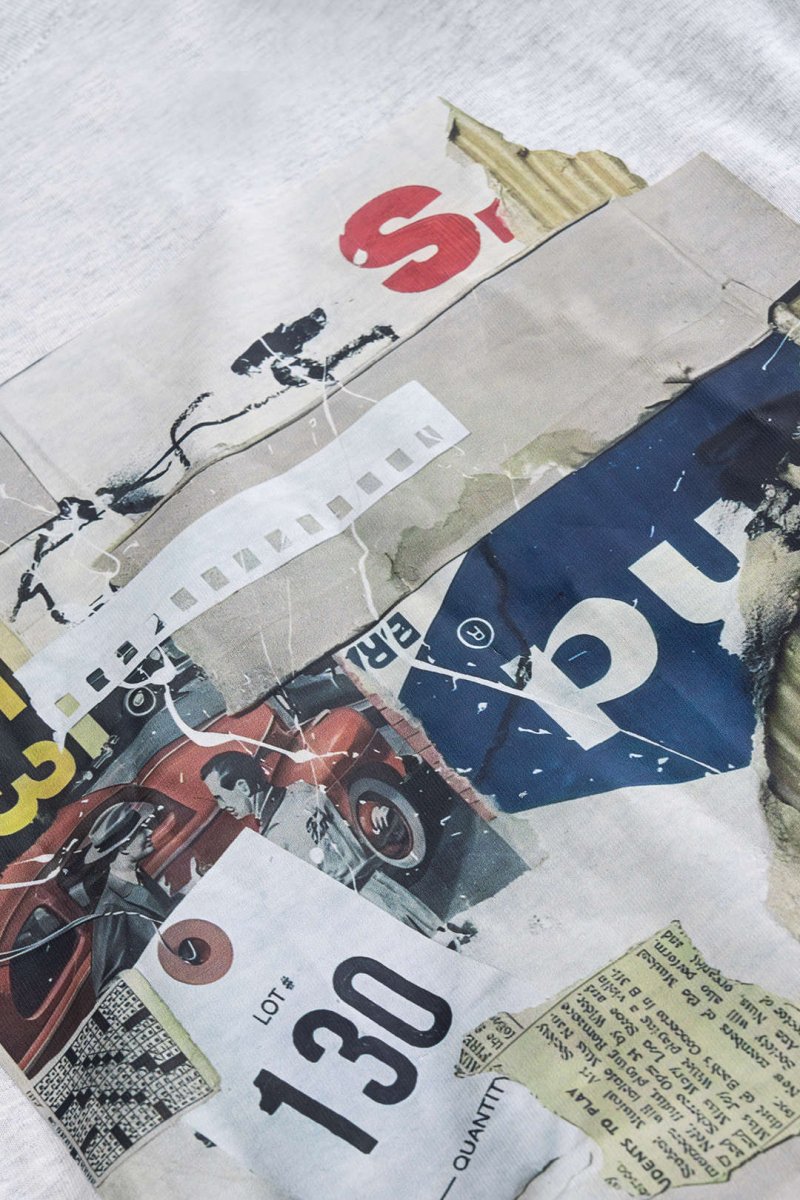 Car Letter Digital Pattern Print Loose Sleeveless T-Shirt - MISMIMCWTS2503100020-GRAY MELANGE-XS