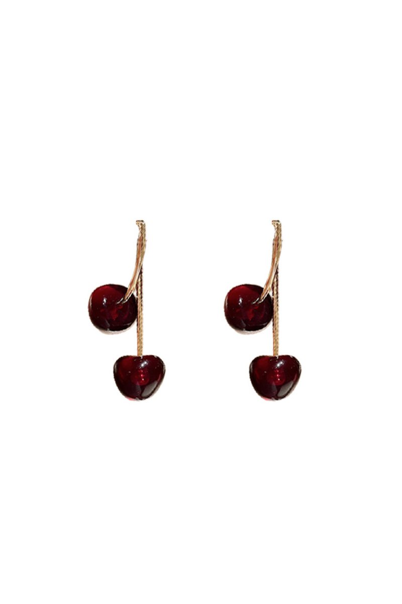 Cherry Design Earrings - MISMIMCAJE2412170008-GOLD-F