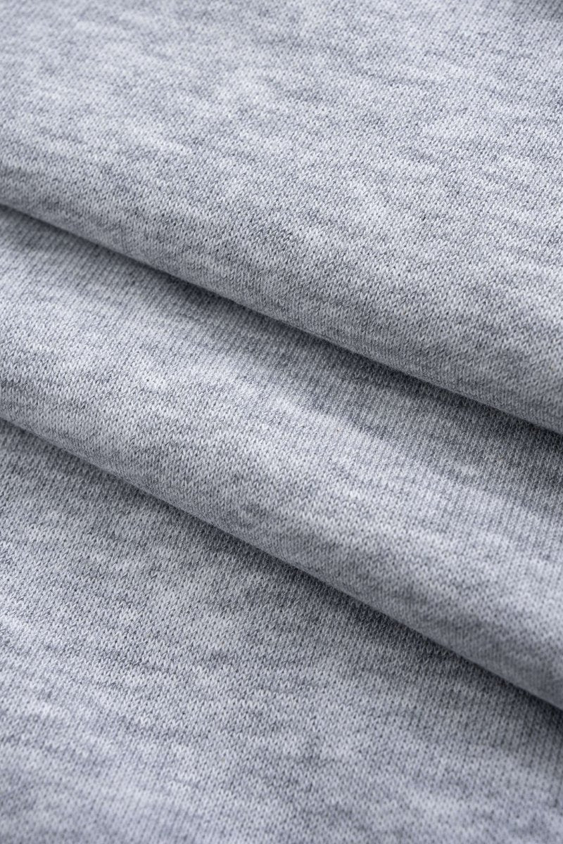 Contrast Patchwork Long - Sleeve Top And Shirred Waistband Drawstring Trousers Set - MISMIMCWSC2509150017-GRAY-XS