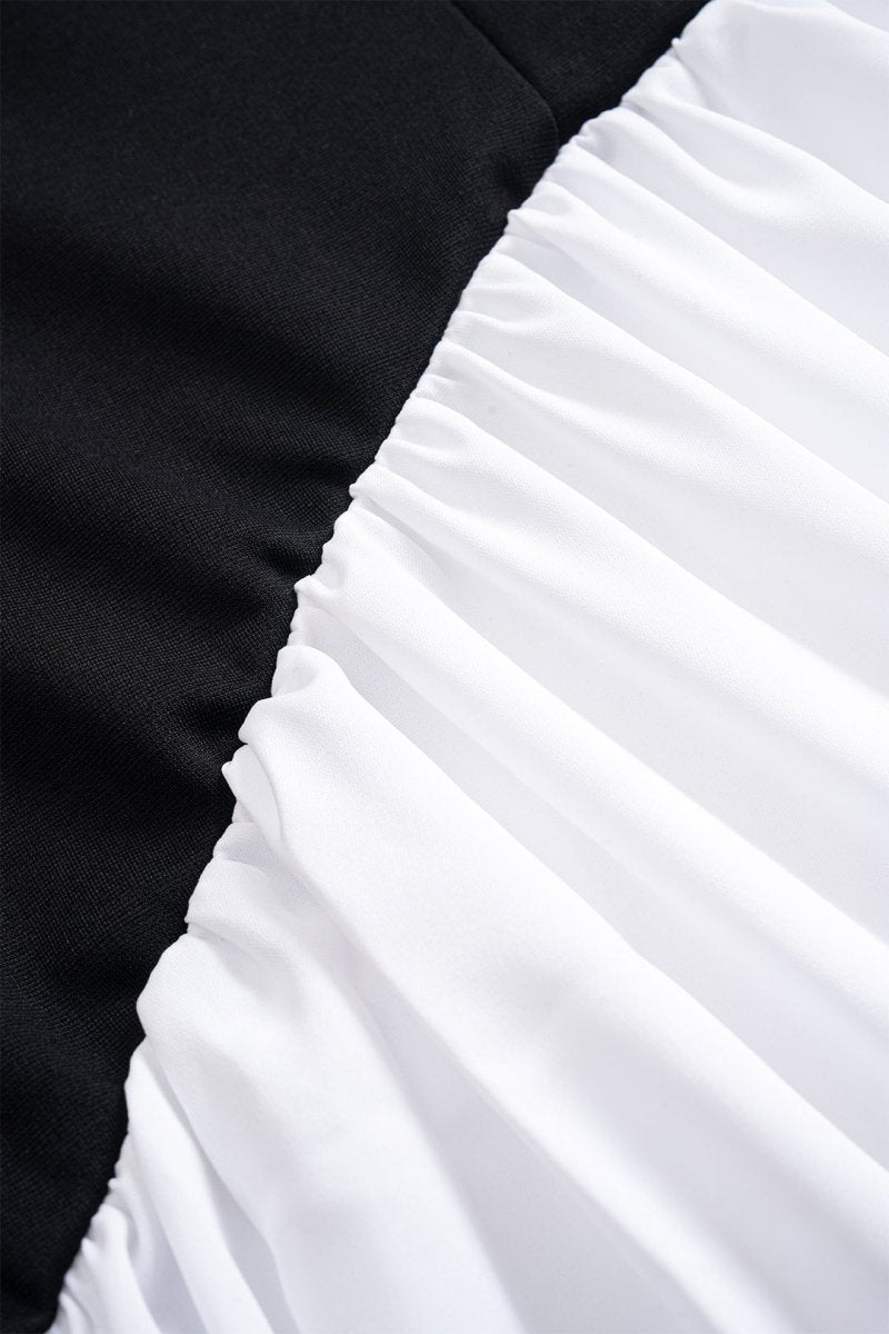 Contrast Satin Ruched Slit Strapless Maxi Dress - MISMIMCWDA2503030067-Contrast Color-XS