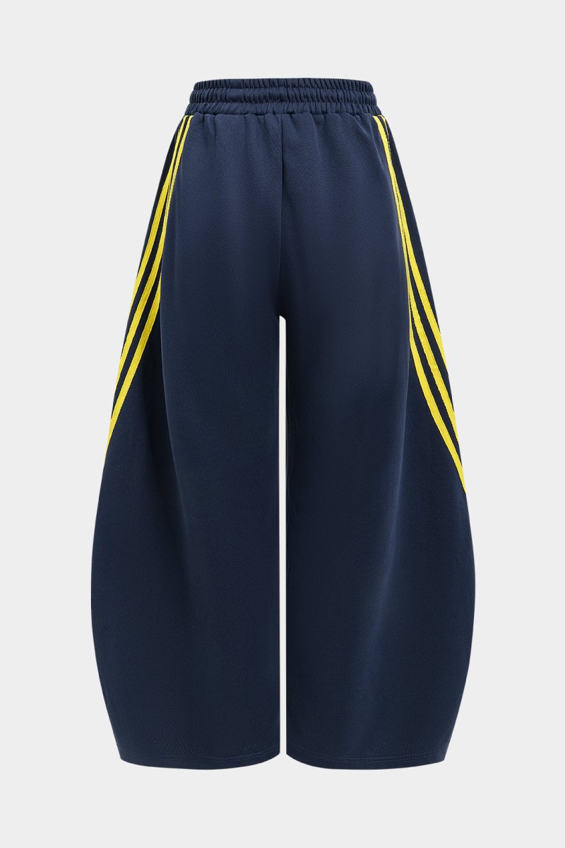 Contrast Tie - Up Barrel Trousers - MISMIMCWBT2504170090-DARK BLUE-XS