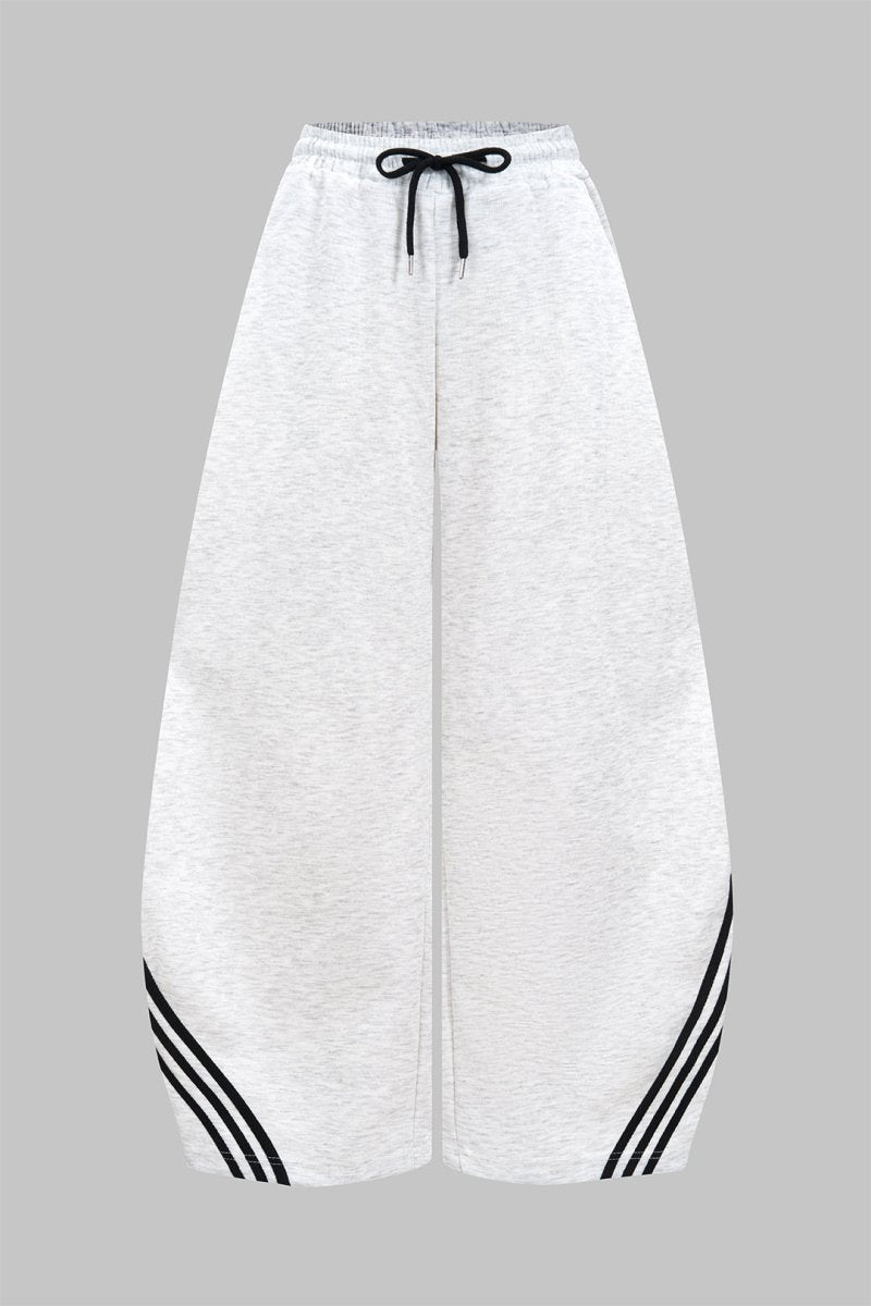 Contrast Tie - Up Barrel Trousers - MISMIMCWBT2504170090-PEARL RIVER-XS