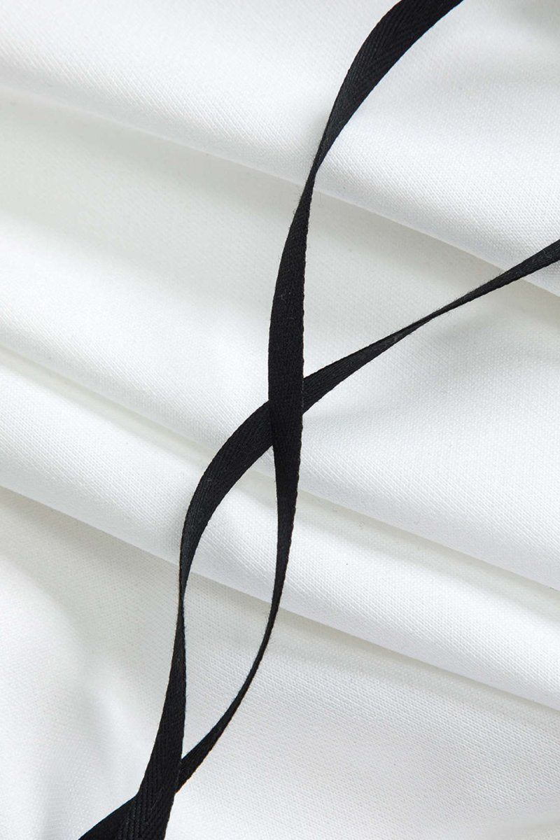 Contrast Tie - Up Sweatshirt - MISMIMCWSC2409020036-WHITE-XS