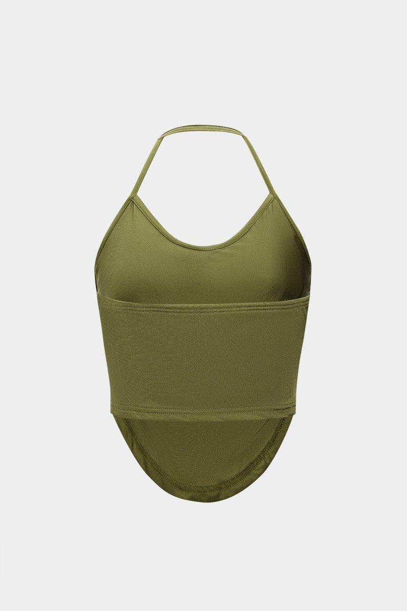 Cowl Neck Halter Cami Top - MISMIMCWTT2503220083-GREEN-XS