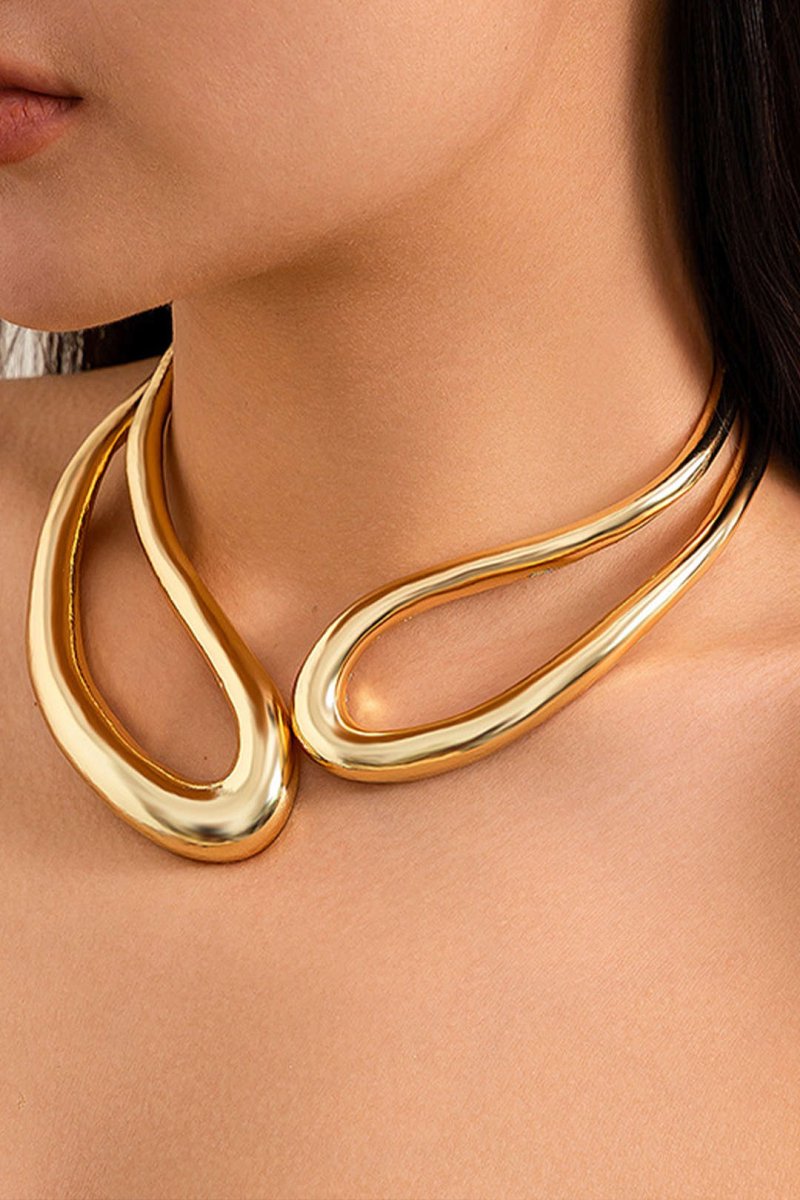 Cut Out Asymmetrical Necklace - MISMIMCAJN2403180113-GOLD-F