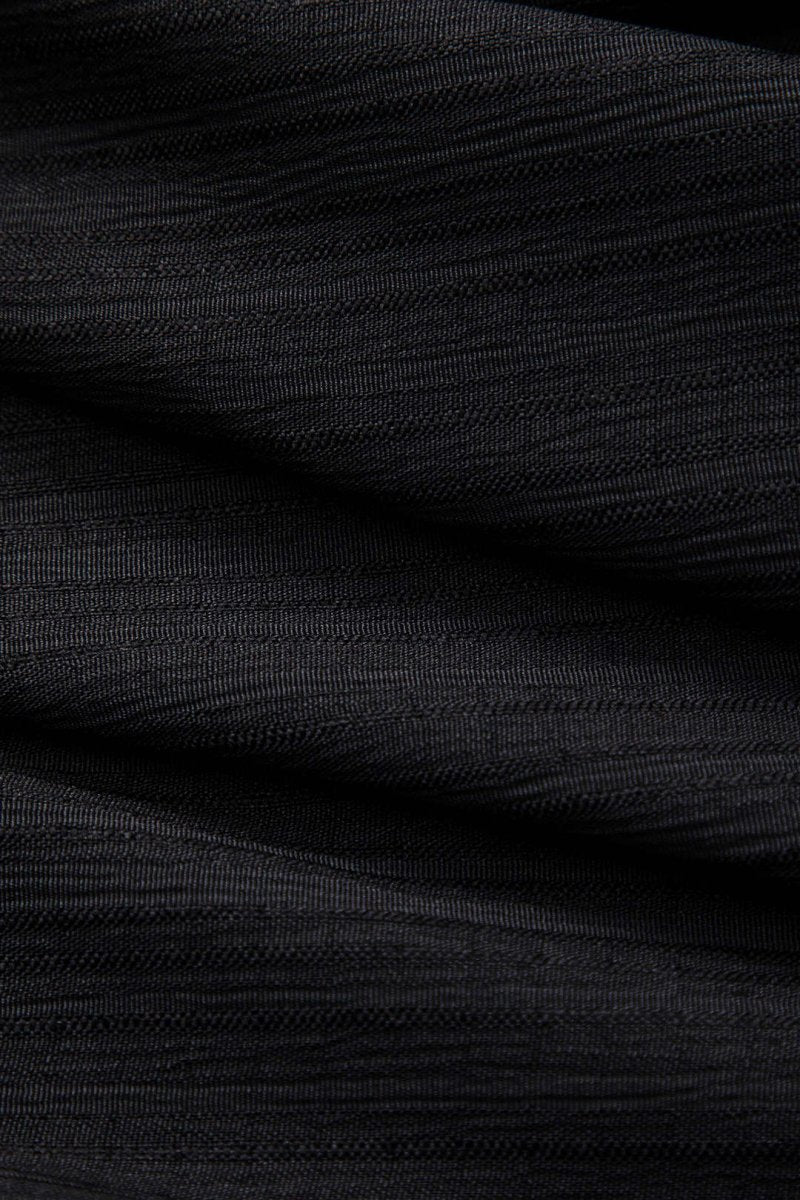 Denim High Waist Patchwork Skirt - MISMIMCWBK2411300001-BLACK-S