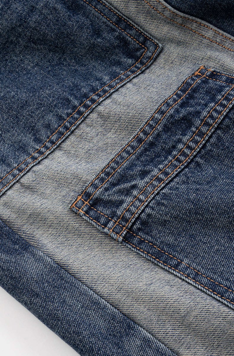 Denim Patchwork Barrel Jeans - MISMIMCWNJ2503240029-DARK WASH BLUE-XS