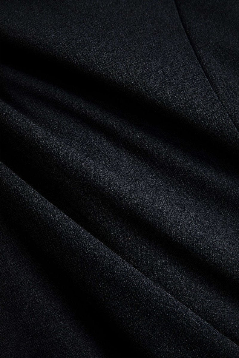 Denim Patchwork Long Sleeve Blazer Suit Mini Dress - MISMIMCWDC2409030126-BLACK-XS