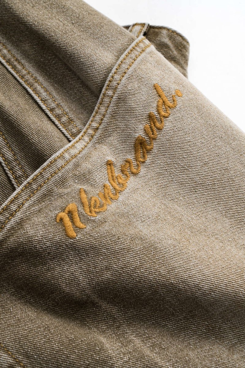 Denim Washed Wide Leg Barrel Jeans - MISMIMCWNJ2411140046-MUSTARD-XS