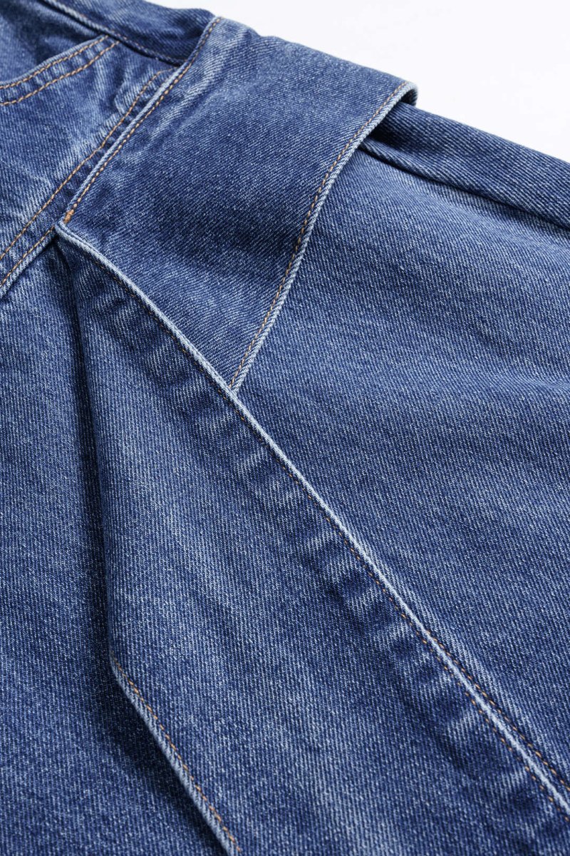 Denim Wide Leg Low Waist Barrel Jeans - MISMIMCWNJ2507160062-STEEL BLUE-XS