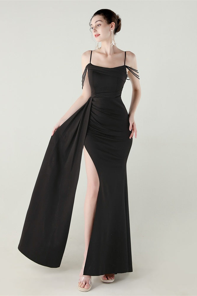 Satin Spaghetti Strap Mermaid Party Dress