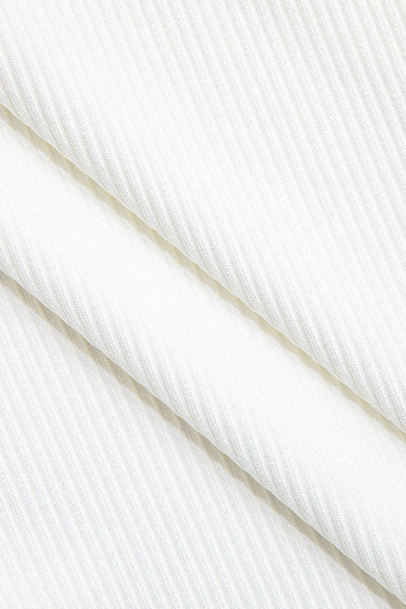 Embellished Ruched Tank Top - MISMIMCWTT2404240100-WHITE-XS