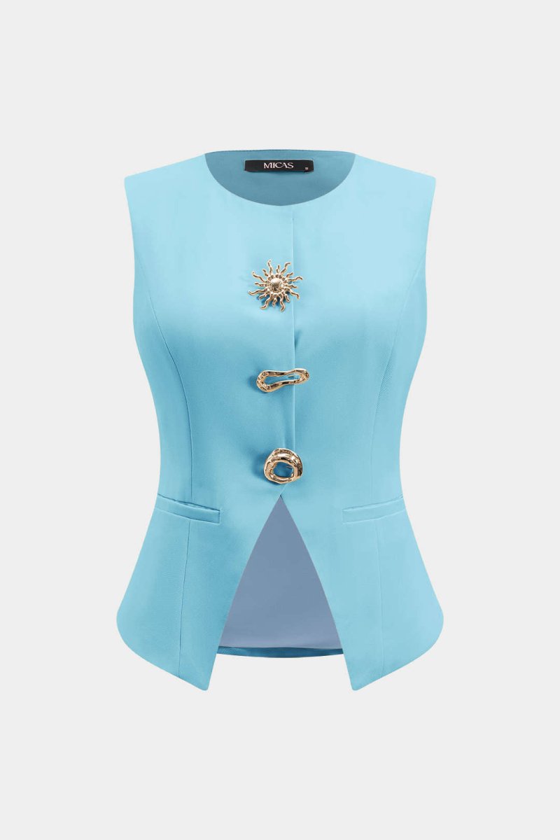 Fake Pocket Tank Top - MISMIMCWTT2502260132-SKY BLUE-XS