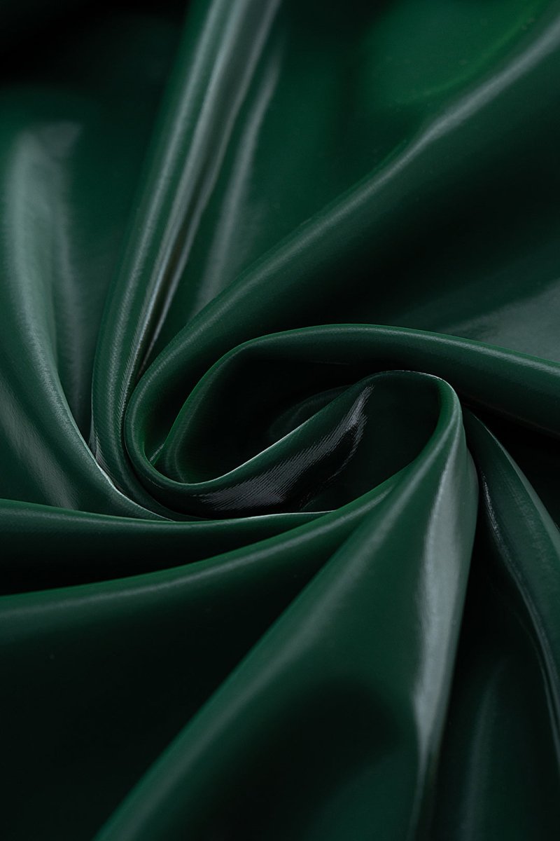 Faux Leather Metallic Chain Ruched Asymmetrical Skirt - MISMIMCWBK2507260013-JADE-XS