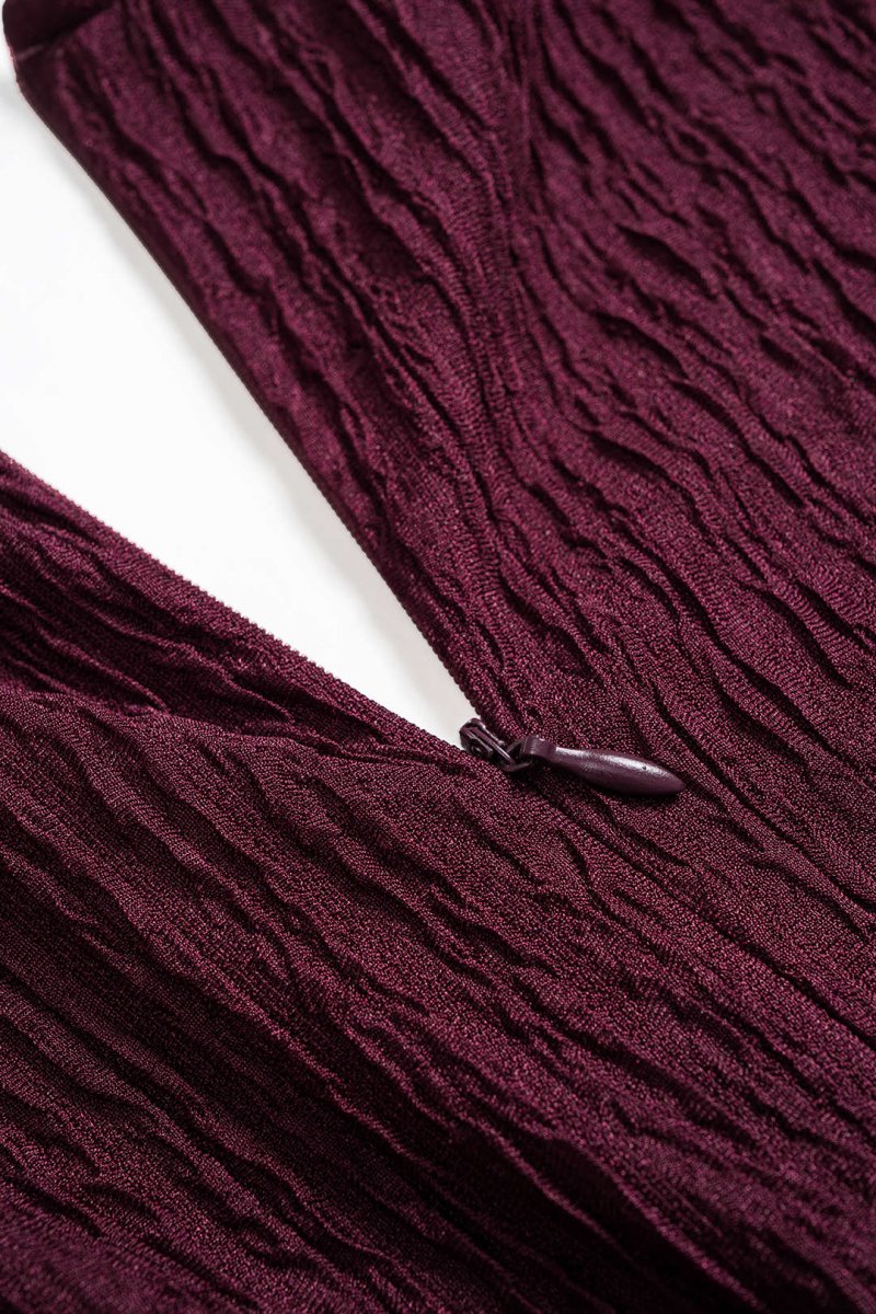 Faux Leather Patchwork Button Sleeveless Mini Dress - MISMIMCWTV2510090054-BURGUNDY-XS