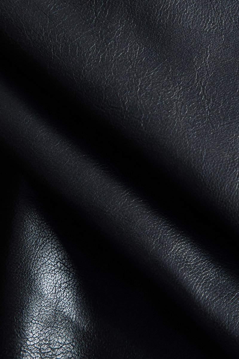 Faux Leather Patchwork Fur Skirt - MISMIMCWBK2410150068-BLACK-XS