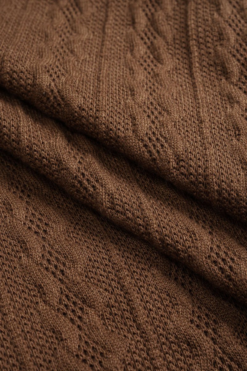 Faux Leather Patchwork Sleeveless T-Shirt - MISMIMCWTS2506040005-BROWN-XS