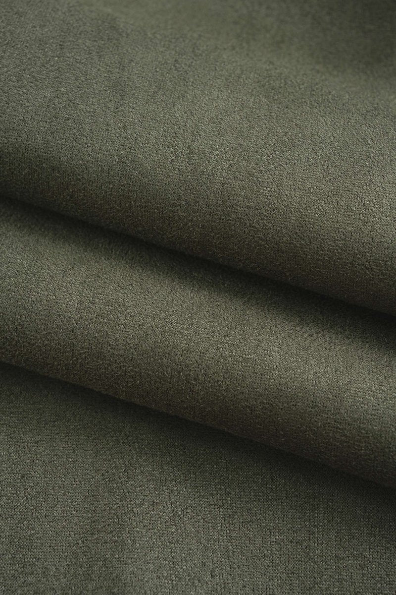 Faux Leather Patchwork Suede Metallic Decor High Waist Pants - MISMIMCWBT2509190041-DARK GREEN-XS