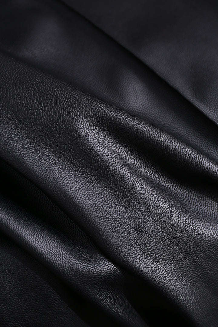 Faux Leather Straight Leg Pants - MISMIMCWBP2111120044-BLACK-XS