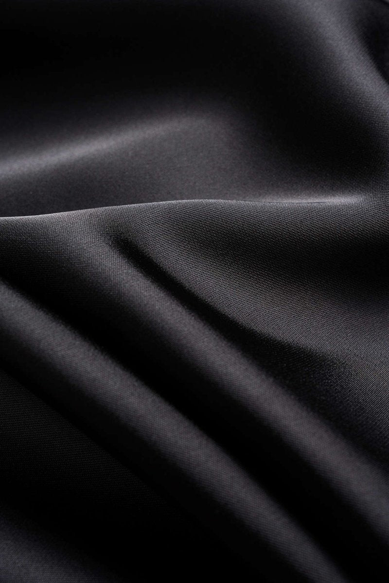 Floral Lace Patchwork Twist Knot Sleeveless Dress And Satin Asymmetrical Tie - Knot Skirt Set - MISMIMCWDB2507020068-BLACK-XS