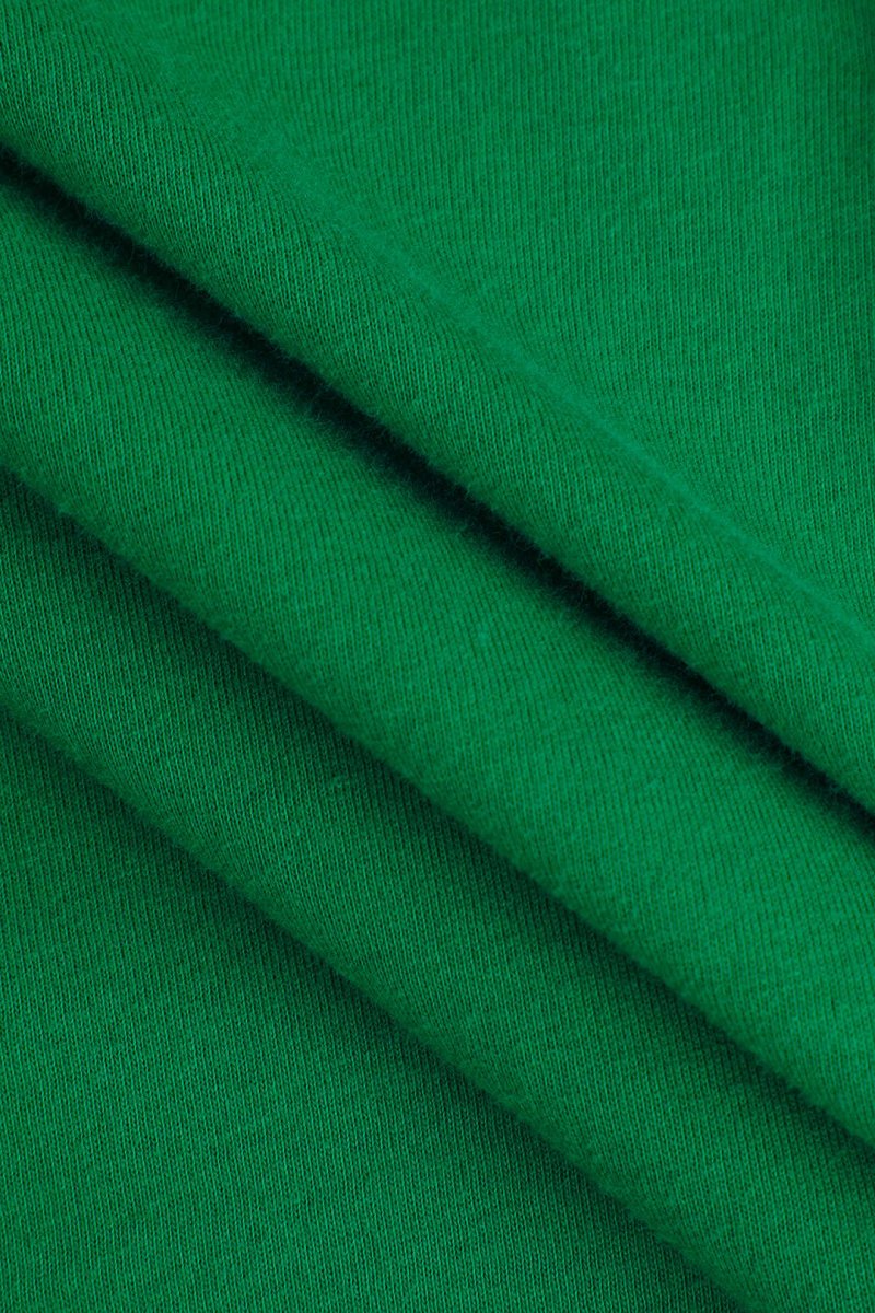 Flower Print Hem Knotted Short Sleeve T-Shirt - MISMIMCWTS221100014-GREEN-XS