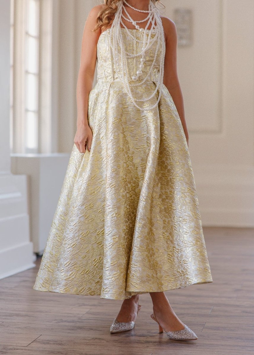 Gloria Dress - MISMIJK2495-W-GLD-00