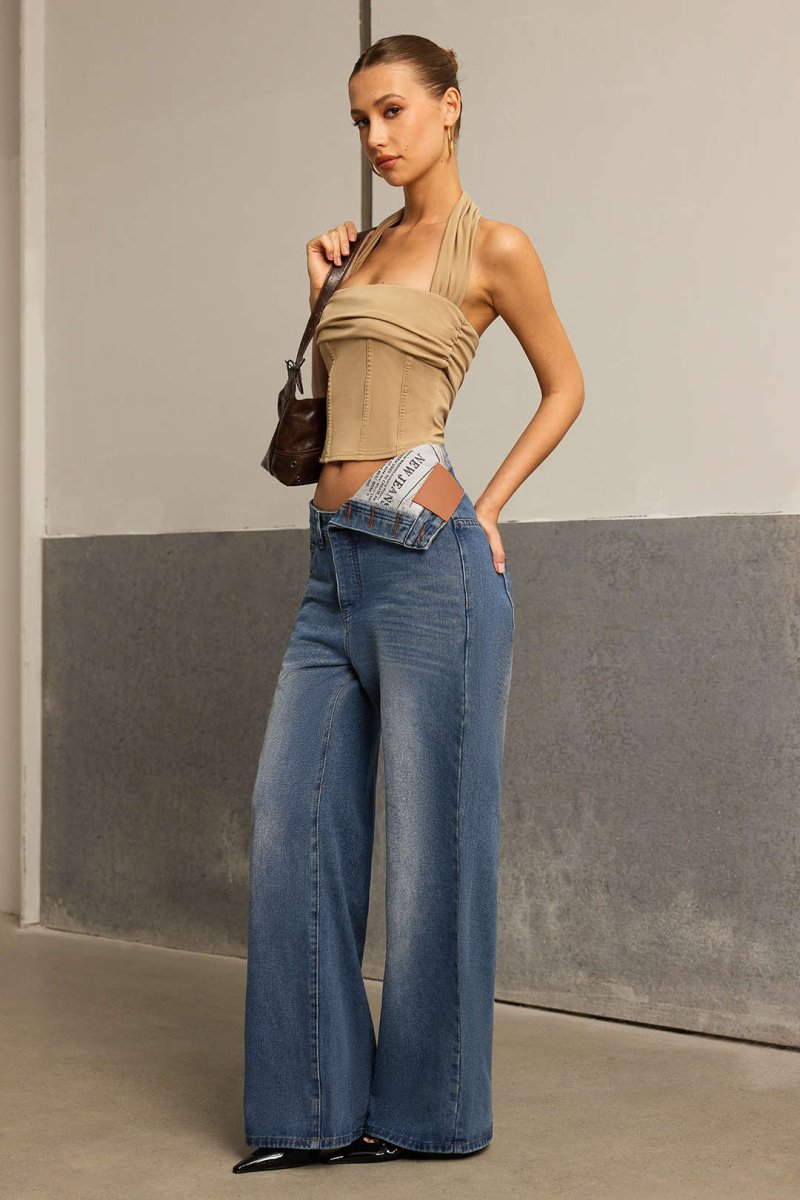 Halter Neck Ruched Top - MISMIMCWTT2503210072-KHAKI-XS