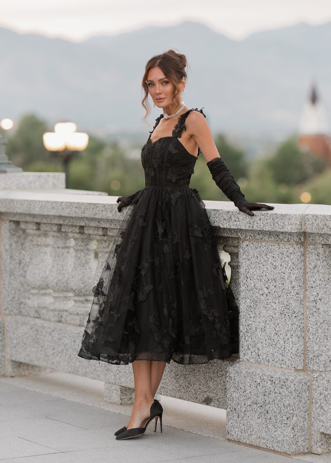 Mariposa Midi Formal Dress - Black