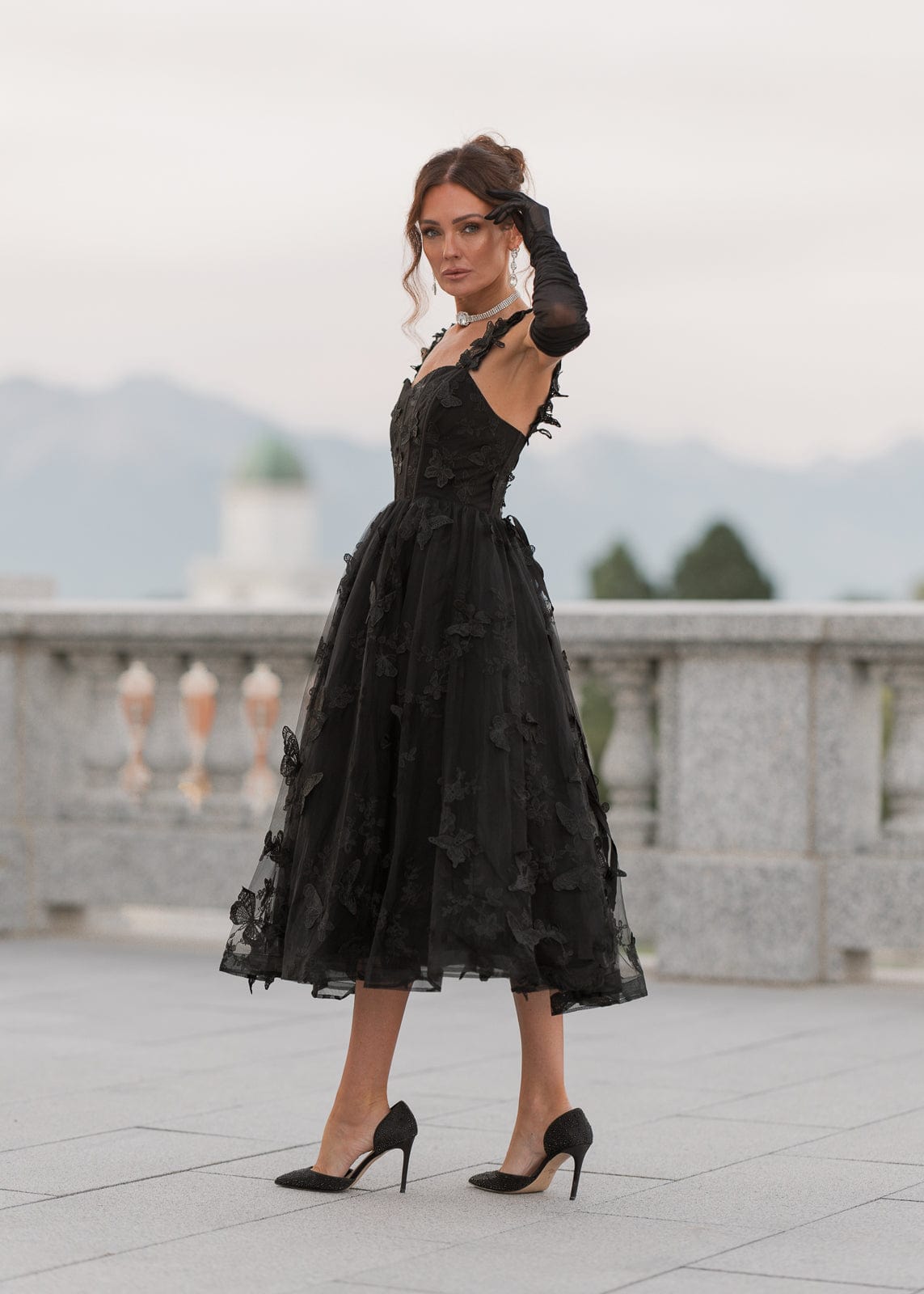 Mariposa Midi Formal Dress - Black