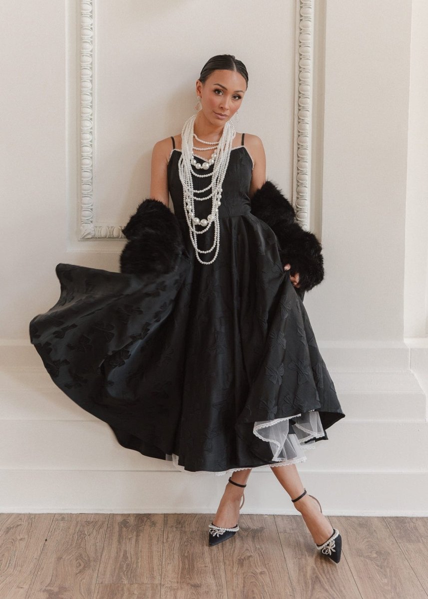 Kelly Midi Formal Dress - Black - MISMIJK2426-W-BLK-00