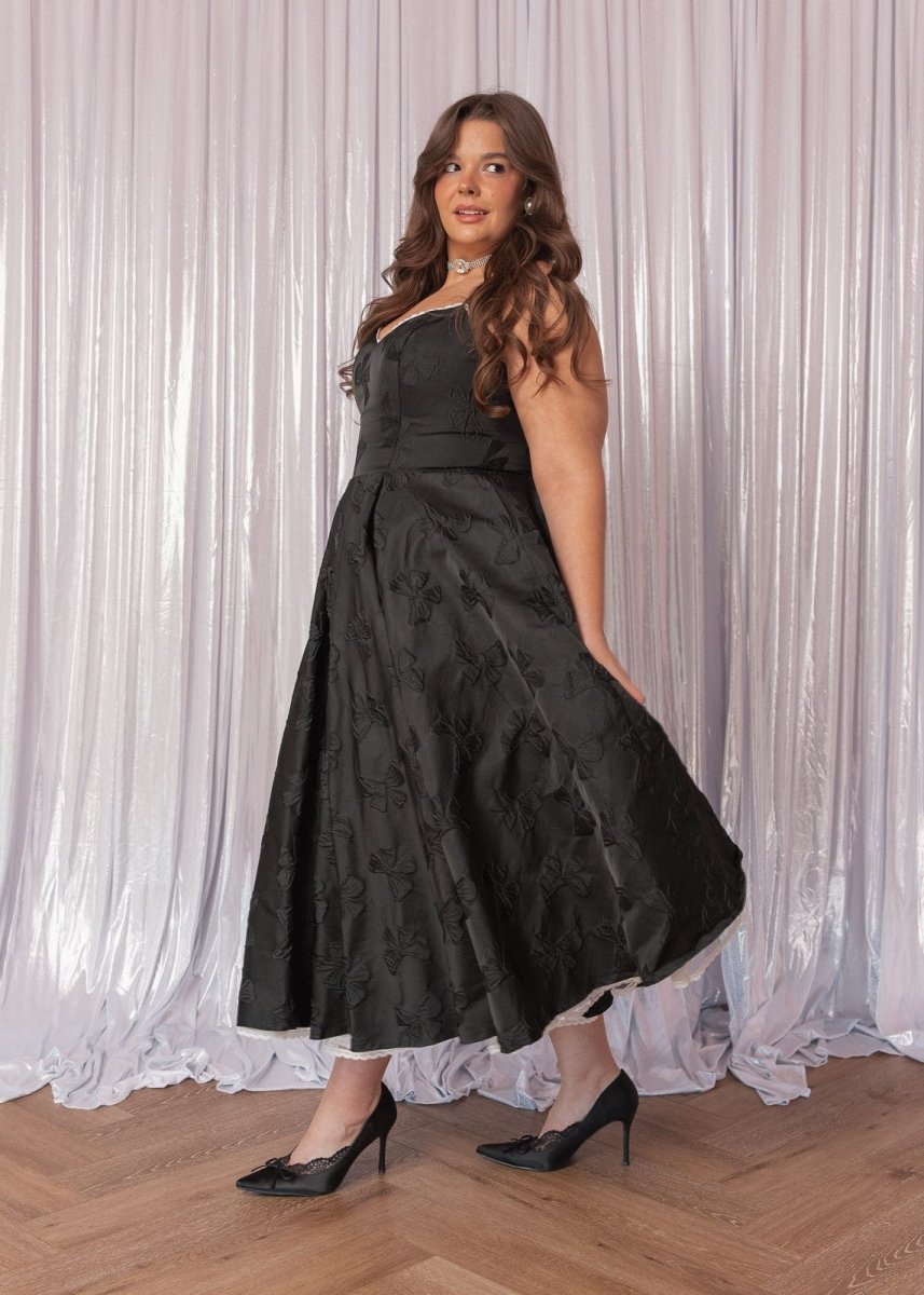 Kelly Midi Formal Dress - Black - MISMIJK2426-W-BLK-00