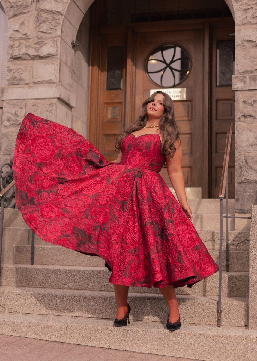 Kelly Midi Holiday Dress - Red - MISMIJK2426-W-RED-00