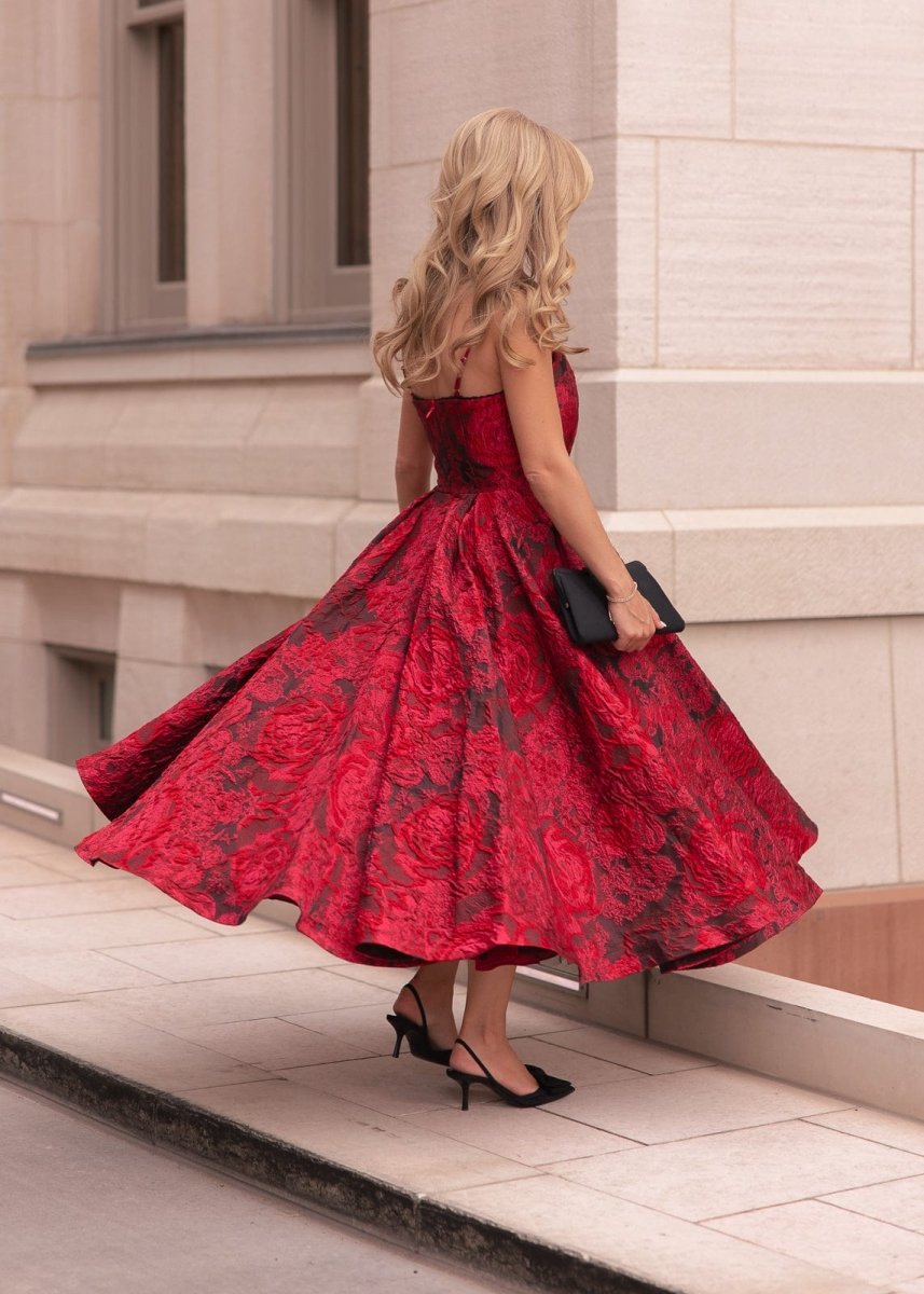 Kelly Midi Holiday Dress - Red - MISMIJK2426-W-RED-00