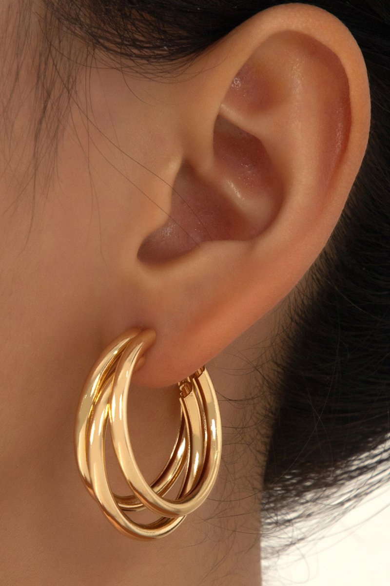 Layer Circle Metal Earrings - MISMIMCAJE2403220118-GOLD-F